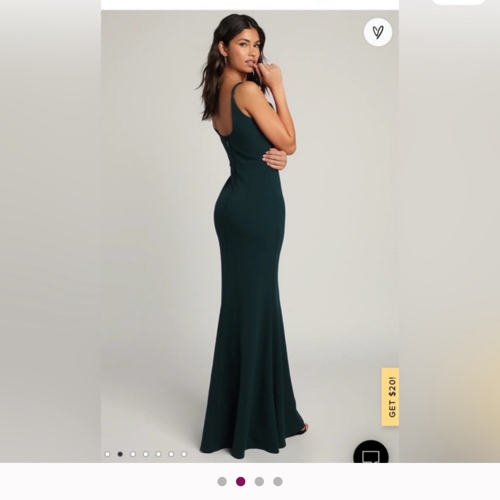 Lulu's infinite glory forest green maxi dress